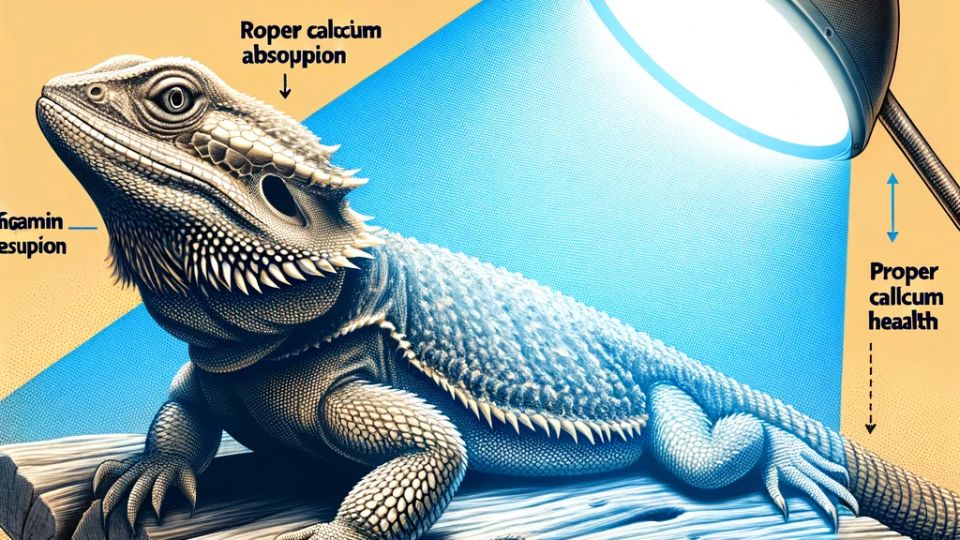 UVB svetlo je nevyhnutné pre agamy, aby si mohli vytvárať vitamín D3, ktorý je kľúčový pre správnu absorpciu vápnika a celkové zdravie kostí.