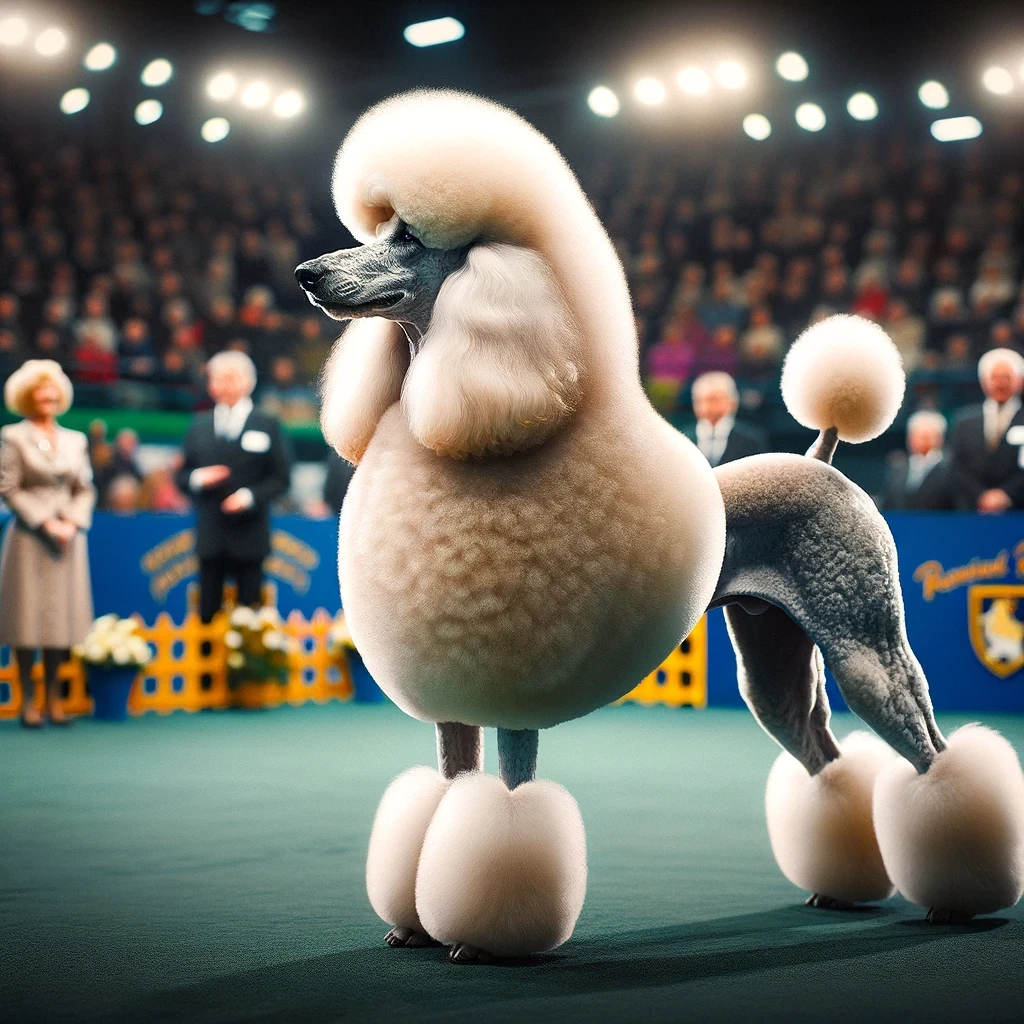 Kráľovské pudly sú obľúbené v psích výstavách a šou vďaka svojej elegantnej postave a jedinečnej srsti, ktorá umožňuje rôzne štýlové úpravy.