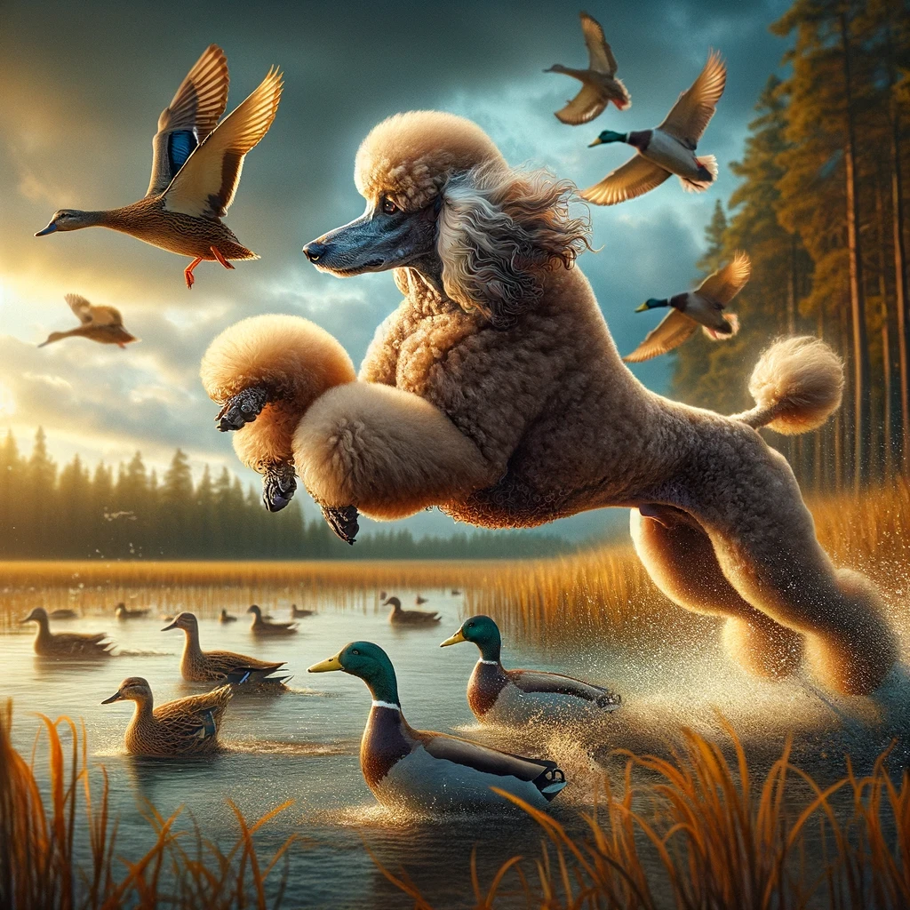 Kráľovský pudel bol pôvodne využívaný na lovenie, najmä na lovenie vodných vtákov