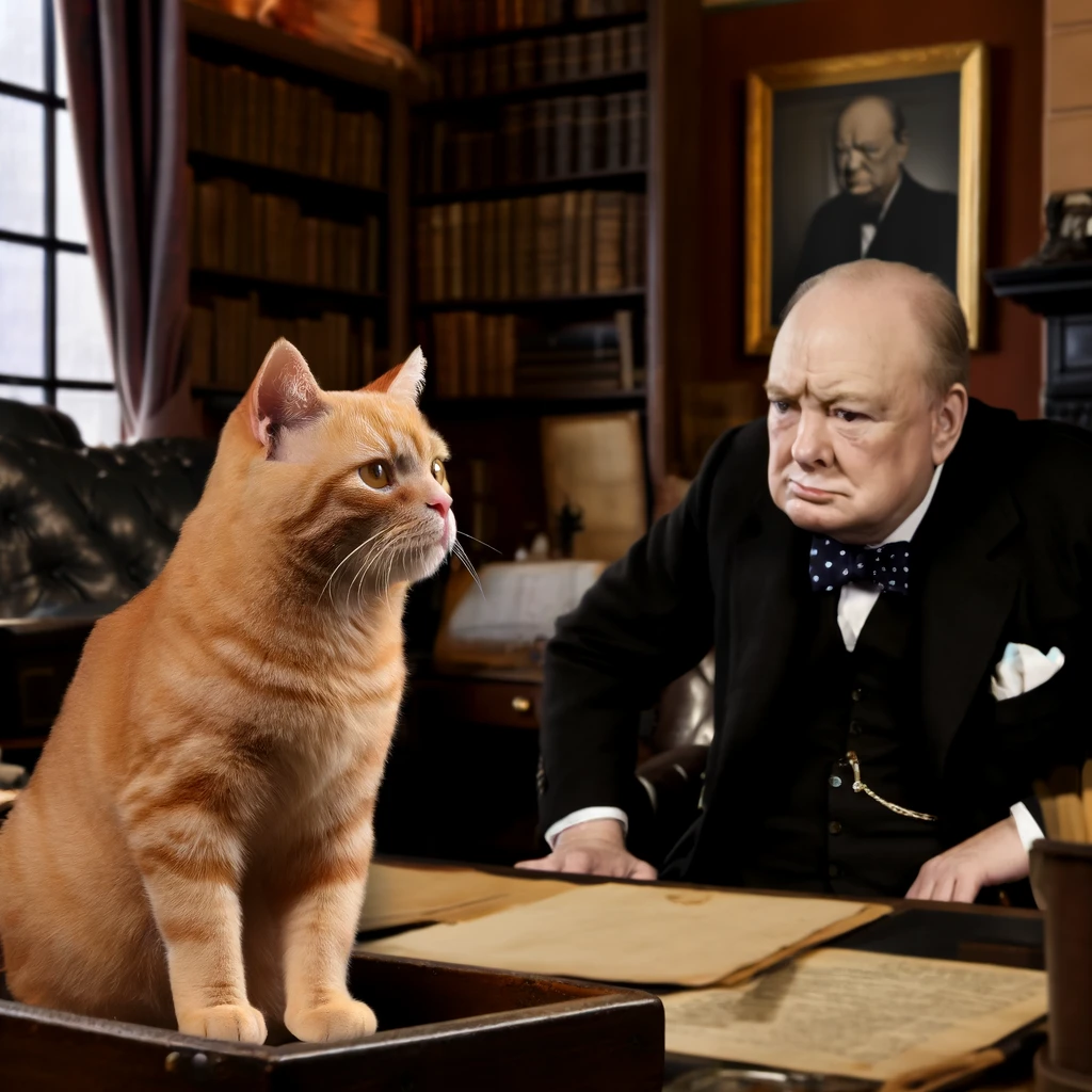  Winston Churchill mal ryšavú mačku menom Nelson