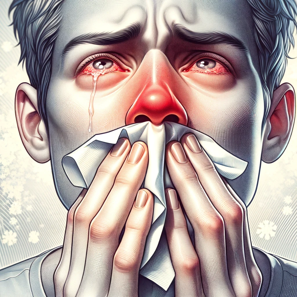 Kýchanie, upchatý alebo tečúci nos, svrbenie v nosovej dutine, kašeľ alebo dýchavičnosť. Tieto symptómy sú typické pre alergie spôsobené vzdušnými alergénmi, ako je peľ.