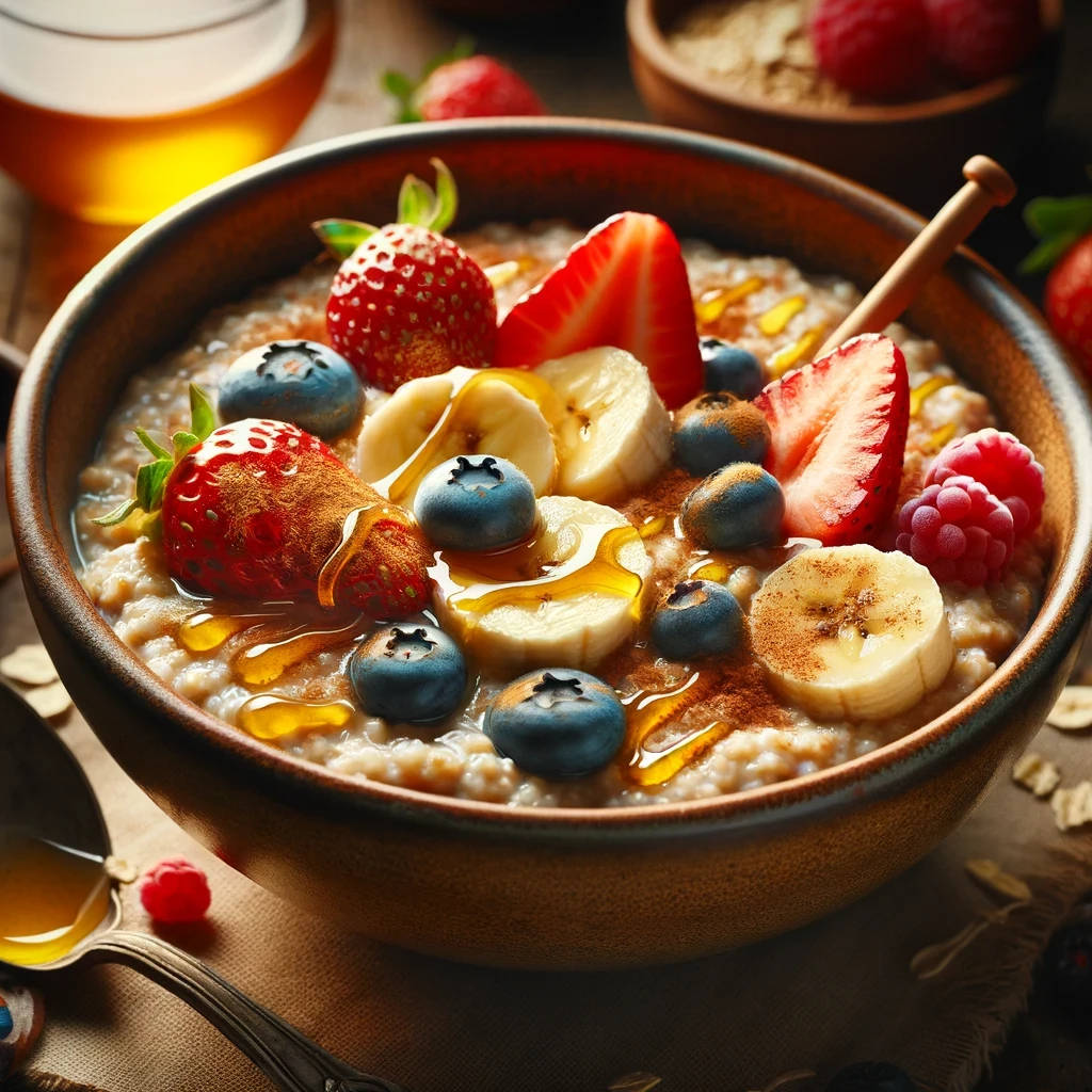 Ovsená kaša s ovocím a medom