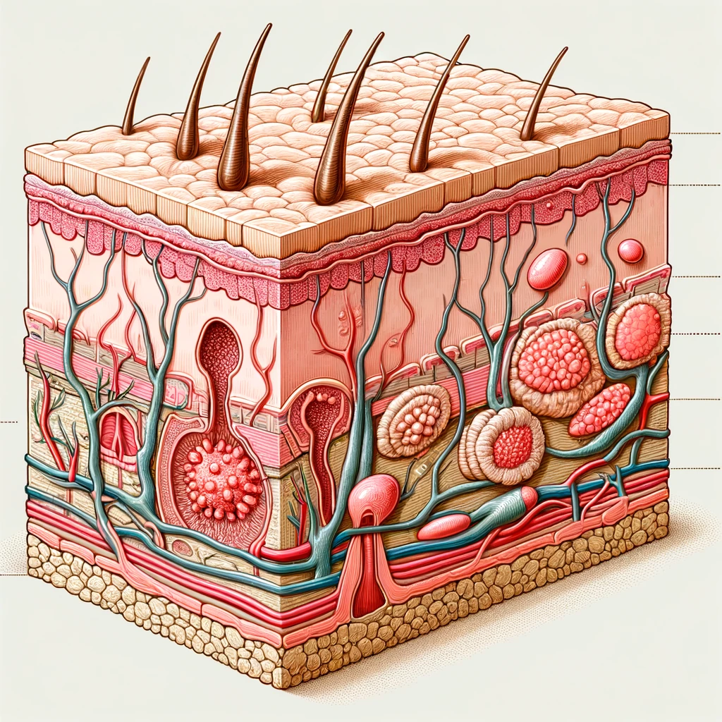 epidermis a dermis