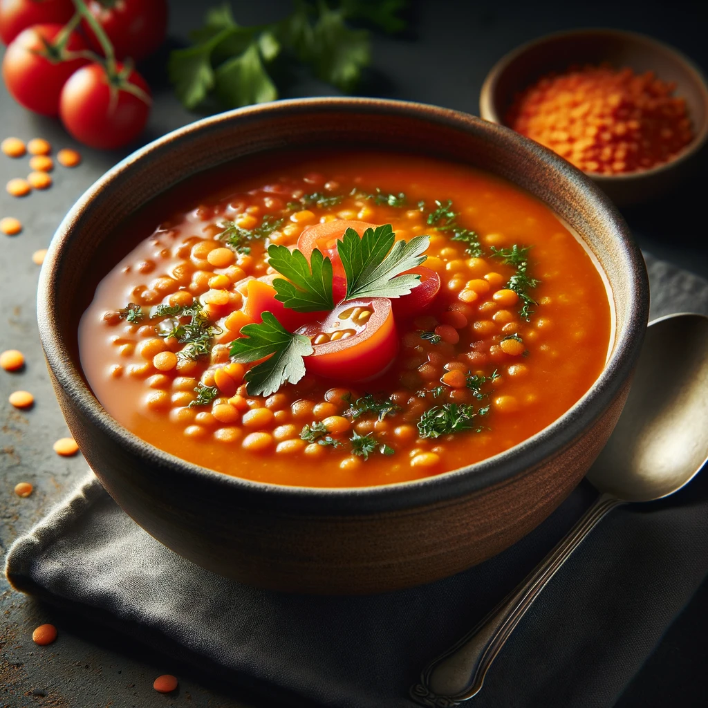 Polievka z červenej šošovice je sama o sebe výživné a sýte jedlo