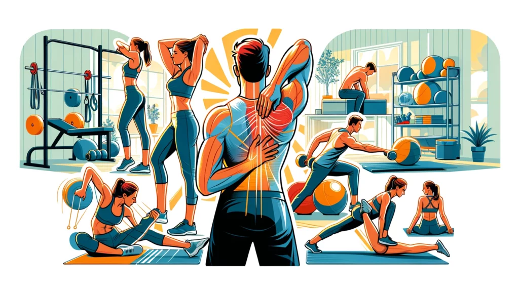 Cvičenia zamerané na posilnenie chrbtových a ramenných svalov môžu pomôcť zmierniť bolesť a predchádzať jej návratu. Strečingové cvičenia zvyšujú flexibilitu a znižujú svalové napätie.