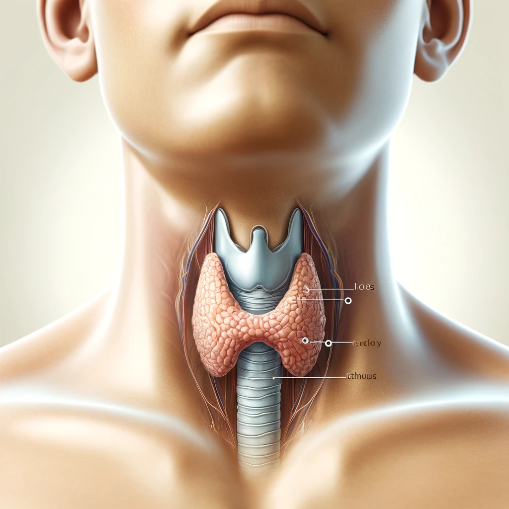 Štítna žľaza je malý orgán v tvare motýľa, ktorý sa nachádza na prednej strane krku, tesne pod hrtanom.