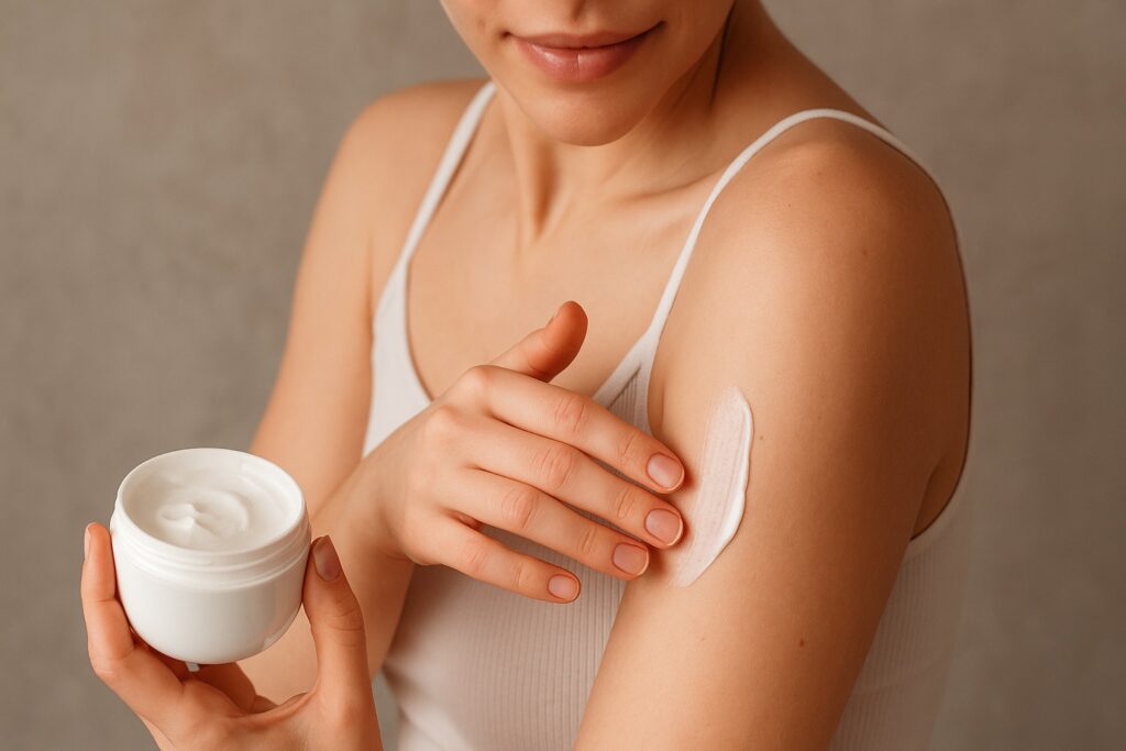 Pravidelné používanie krémov, mastí alebo prírodných olejov (napríklad kokosový, olivový či mandľový olej) pomáha obnoviť ochrannú bariéru kože a zmierniť suchosť. 